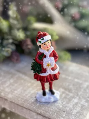 Postavička vianočná polyresin, 11cm x 4cm, Dievča