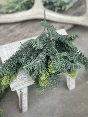 Konár jedlička NOBILIS, 36cm, poprášený plast, 5x stonka