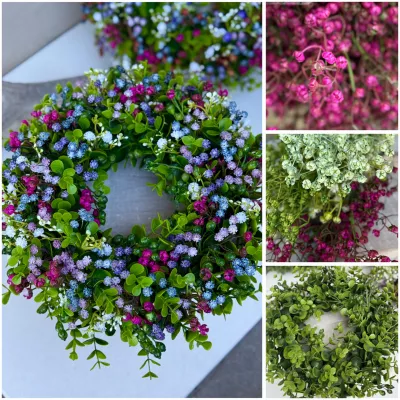 BOX ‼️💐 materiál na výrobu bohato zdobeného venca, hotový veniec má cca 30cm, gypsomilka 