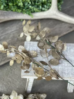 Zápich zeleň, ploché lístky, plast, cena za 1 zápich, 59cm z toho len zeleň 29cm, hnedo-zelená, TOP cena za jeden kus 