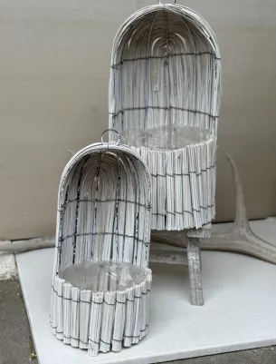 Sada 2ks obal  Prútený s fóliou, väčší 40x21cm, menší 34x17cm, biela farba 
